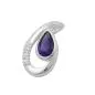 Preview: Anhänger 18x10mm Amethyst mit 4 Zirkonias glänzend Silber 925