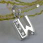 Preview: Anhänger 8x7mm Buchstabe W glänzend mit Zirkonias Silber 925 Preview: Anhänger 8x7mm Buchstabe W glänzend mit Zirkonias Silber 925
