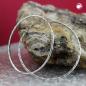 Preview: Creole Ohrringe 50mm Drahtcreole mit Steckverschluss diamantiert Silber 925