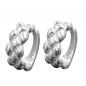 Preview: Creole 15x6mm Klappscharnier Zopfmuster teilmattiert Silber 925