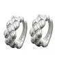 Preview: Creole 15x6mm Klappscharnier Zopfmuster teilmattiert Silber 925