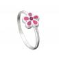 Preview: Ring Kinderring mit Blume pink Silber 925 Ringgröße 44