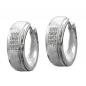 Preview: Creole 14x5mm Klappscharnier matt-glänzend Zirkonias Silber 925 Preview: Creole 14x5mm Klappscharnier matt-glänzend Zirkonias Silber 925