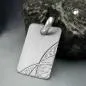 Preview: Anhänger 24x16mm Gravurplatte matt-diamantiert rhodiniert Silber 925