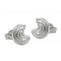 Preview: Ohrstecker Ohrring 8x7mm Halbkreis mit Rillen Silber 925
