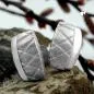Preview: Ohrstecker Ohrring 10x6mm Viereck Waffelmuster matt-glänzend Silber 925