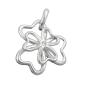 Preview: Anhänger 18mm Kleeblatt Zirkonia glänzend Silber 925 Preview: Anhänger 18mm Kleeblatt Zirkonia glänzend Silber 925