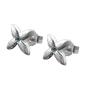 Preview: Ohrstecker Ohrring 65x65mm kleine Blüte mit synthetischem Spinell aqua Silber 925