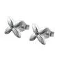 Preview: Ohrstecker Ohrring 65x65mm kleine Blüte mit synthetischem Spinell aqua Silber 925