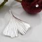 Preview: Anhänger 20x20mm Ginkgoblatt Silber glänzend 925