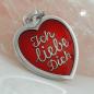 Preview: Anhänger 17x16mm Herz rot lackiert - Ich liebe Dich- Silber 925