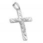 Preview: Anhänger 35x22mm Kreuz mit Jesus matt-glänzend Silber 925