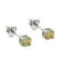 Preview: Ohrstecker Ohrring 3x3mm Glasstein rhodiniert gelb-citrin Glas 925