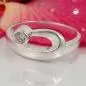 Preview: Ring 9mm Zirkonia gefasst matt-glänzend Silber 925 Ringgröße 54