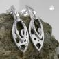 Preview: Ohrstecker Ohrring 30x12mm zweifach Hänger glänzend mit Zirkonias Silber 925