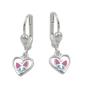 Preview: Brisur 23x7mm Ohrring Herz mit Schmetterling hellblau pink lackiert Silber 925 Preview: Brisur 23x7mm Ohrring Herz mit Schmetterling hellblau pink lackiert Silber 925