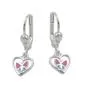 Preview: Brisur 23x7mm Ohrring Herz mit Schmetterling hellblau pink lackiert Silber 925 Preview: Brisur 23x7mm Ohrring Herz mit Schmetterling hellblau pink lackiert Silber 925