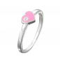 Preview: Ring Kinderring mit Herz rosa Silber 925 Ringgröße 44