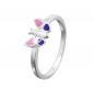 Preview: Ring Kinderring Schmetterling lila-pink lackiert Silber 925 Gr. 46