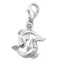 Preview: Anhänger 14x14mm Charm Fische glänzend rhodiniert Silber 925