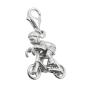 Preview: Anhänger 17x14x7mm Charm Fahrradfahrer rhodiniert Silber 925 Preview: Anhänger 17x14x7mm Charm Fahrradfahrer rhodiniert Silber 925