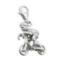 Preview: Anhänger 17x14x7mm Charm Fahrradfahrer rhodiniert Silber 925 Preview: Anhänger 17x14x7mm Charm Fahrradfahrer rhodiniert Silber 925