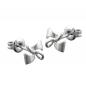 Preview: Stecker 6x8mm Schleife teilmatt rhodiniert Silber 925 Preview: Stecker 6x8mm Schleife teilmatt rhodiniert Silber 925