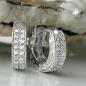 Preview: Creole 17x5mm Klappscharnier viele Zirkonias rhodiniert Silber 925