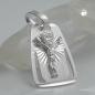 Mobile Preview: Anhänger 18x13mm Platte mit Jesus matt-glänzend diamantiert Silber 925
