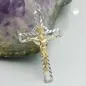 Preview: Anhänger 40x24mm Kreuz Jesus bicolor glänzend diamantiert Silber 925 Preview: Anhänger 40x24mm Kreuz Jesus bicolor glänzend diamantiert Silber 925