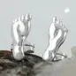 Preview: Ohrstecker Ohrring 12x45mm Füße glänzend Silber 925 Preview: Ohrstecker Ohrring 12x45mm Füße glänzend Silber 925