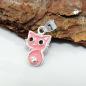 Preview: Anhänger 11x8mm Katze rosa schwarz lackiert Silber 925 Preview: Anhänger 11x8mm Katze rosa schwarz lackiert Silber 925