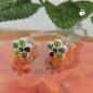Preview: Ohrstecker Ohrring 65mm Kinderohrring Blume grün-lackiert Silber 925