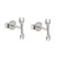 Preview: Ohrstecker Ohrring 86x25mm Schraubenschlüssel Silber 925