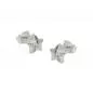 Preview: Ohrstecker Ohrring 6mm Stern mit Zirkonia teilmatt Silber 925