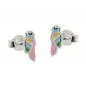 Preview: Ohrstecker Ohrring 9x4mm Kinderohrring Papagei farbig lackiert Silber 925