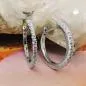 Preview: Creole 17x2mm Klappscharnier Zirkonia rhodiniert Silber 925
