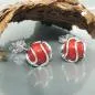 Preview: Ohrstecker Ohrring 7mm aufgearbeitete Koralle rot matt umwickelt Silber 925 Preview: Ohrstecker Ohrring 7mm aufgearbeitete Koralle rot matt umwickelt Silber 925