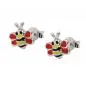 Preview: Ohrstecker Ohrring 8x8mm Bienen rot-gelb-schwarz-emailliert Silber 925