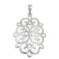 Preview: Anhänger 27x19mm filigrane Blume glänzend rhodiniert Silber 925