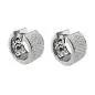 Preview: Creole 17x10mm Klappscharnier viele Zirkonias glänzend rhodiniert Silber 925
