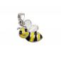Preview: Anhänger 9x11mm Biene gelb-schwarz-weiß emailliert Silber 925
