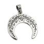 Preview: Anhänger 17x18mm Mondsichel mit Blumen geschwärzt Silber 925 Preview: Anhänger 17x18mm Mondsichel mit Blumen geschwärzt Silber 925