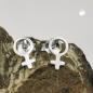 Preview: Ohrstecker Ohrring 9x5mm Symbol Weiblichkeit glänzend Silber 925