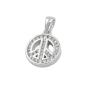 Preview: Anhänger 14,5x12x3mm Peace-Zeichen mit Zirkonias rhodiniert Silber 925 Preview: Anhänger 14,5x12x3mm Peace-Zeichen mit Zirkonias rhodiniert Silber 925