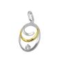 Preview: Anhänger 19x13mm oval bicolor mit Zirkonia Silber 925 Preview: Anhänger 19x13mm oval bicolor mit Zirkonia Silber 925