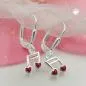 Preview: Ohrbrisur Ohrhänger Ohrringe 24x7mm Musiknote Doppelnoten mit Herz rot Silber 925 Preview: Ohrbrisur Ohrhänger Ohrringe 24x7mm Musiknote Doppelnoten mit Herz rot Silber 925