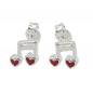 Preview: Ohrstecker Ohrringe 6x7mm Musiknote Doppelnoten mit Herz rot Silber 925 Preview: Ohrstecker Ohrringe 6x7mm Musiknote Doppelnoten mit Herz rot Silber 925
