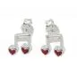Preview: Ohrstecker Ohrringe 6x7mm Musiknote Doppelnoten mit Herz rot Silber 925 Preview: Ohrstecker Ohrringe 6x7mm Musiknote Doppelnoten mit Herz rot Silber 925