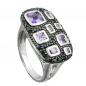 Preview: Ring 13x22mm mit Zirkonias lila-schwarz glänzend rhodiniert Silber 925 Ringgröße 60 Preview: Ring 13x22mm mit Zirkonias lila-schwarz glänzend rhodiniert Silber 925 Ringgröße 60